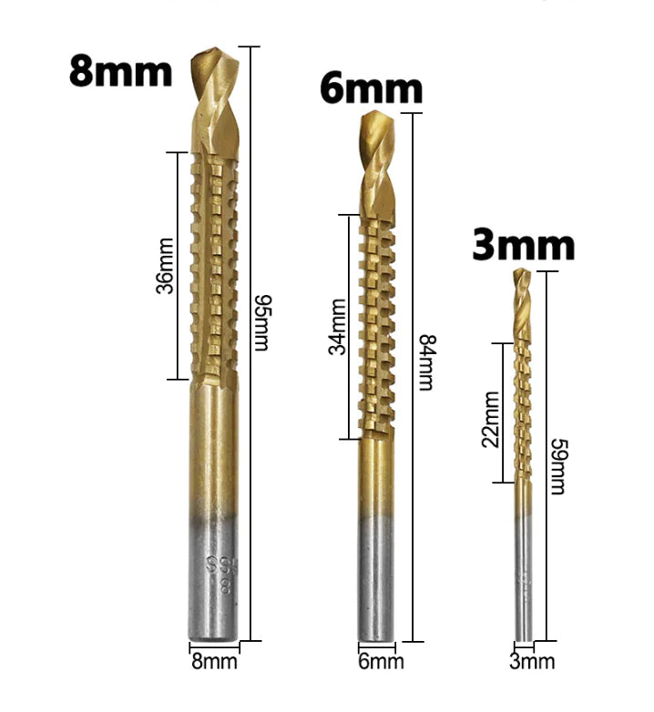 Step Drill Groove Saw Set (6 Pieces)_Juego de sierras ranuradoras con broca escalonada (6 piezas)