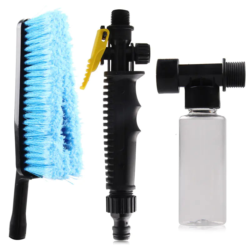 Car Wash Brush with Long Handle and Foam Bottle